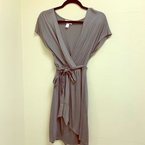 AnnTaylor loft women dress grey wrap size XS